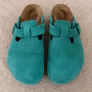 Birkenstock Boston Digital Green Clogs 38 Narrow